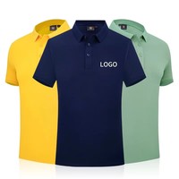 Groothandel 100% polyester unisex effen gebreide formele uniformen voor overhemden met geborduurd aangepast logo, kreukvrij