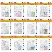 Kits de peinture en gros pour enfants Animaux mignons 13*18cm Mini toile de peinture pré-imprimée Toile tendue Planches de peinture Paintworks