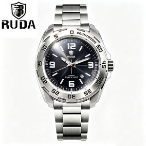 Reloj <span class=keywords><strong>RUDA</strong></span> 8604 para Hombre, Estilo Deportivo, Luminoso, Resistente al Agua, Movimiento <span class=keywords><strong>de</strong></span> Cuarzo, Correa <span class=keywords><strong>de</strong></span> Acero Inoxidable, Fecha y Segundero - Product Image 2