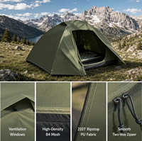 Tente de camping Oxford légère pour la randonnée en plein air, quatre saisons, avec sac de transport, installation rapide, logo personnalisé, adaptée à la randonnée