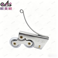 Poulie de porte coulissante moderne en acier inoxydable à double came, finition satinée, épaisseur 1,4 mm, roue inférieure de porte de placard pour cuisine
