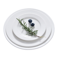 Ecologisch verantwoorde minimalistische witte porseleinen serviesset van hoge kwaliteit, vaatwasserbestendig, voor thuis, restaurant en feestjes.