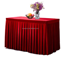 Nappe de table Muwei professionnelle en velours uni plissée élégante et moderne pour mariages, banquets, événements, utilisation intérieure/extérieure