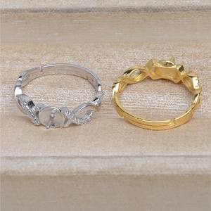 S925 Silver <b>Pearl</b> Ring Accessories Female DIY Fried Dough Twists Empty Holder 7-9 Open Ring Hand Jewelry Product <b>Loose</b> <b>Pearls</b> - Product Image 4