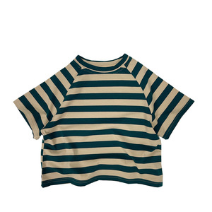 Verano bebé niño cuello redondo manga corta algodón rayas camisa bebé Top - Product Image 6