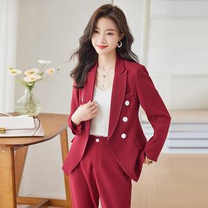 Pantalons de mode pour femmes de haute classe, de haute qualité, pour occasions formelles, costume à manches longues, costume d'affaires, ensemble deux pièces - Product Image 3
