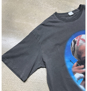 Chất Lượng Cao T Áo Sơ Mi Khoảng Trống Bông Rửa Màu Xám Tùy Chỉnh Đồ Họa Áo Thun - Product Image 5