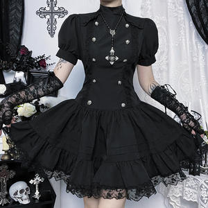 Lolita Style Street Wear Casual Dress Summer <strong>Clothings</strong> For Women Gothic Punk Versatile <strong>Rock</strong> Short Skirt - Product Image 2