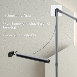 Pamo hiện đại treo tường kim loại màu đen công nghiệp ống quần áo giá cho nhà bếp phòng tắm làm sạch cho treo hiện đại đi bộ Closet - Product Image 5