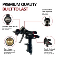 Pistolet de pulvérisation HVLP en alliage premium pour la retouche automobile J-15, haute atomisation, buse de 1,3 mm, alimentation par gravité 600 ml
