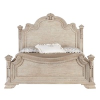 Mobilier de chambre à coucher Gustavian Design en bois de chêne Lit King Size Farmhouse