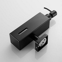 Distributeur de savon mural au design moderne, noir mat, en acier inoxydable SUS304, accessoires de salle de bain