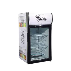 55L Mini Counter Beverage Food Display Fridge with Price Display Cooler Commercial Display Refrigerator SN.N.ST.T CN;ZHE R600a