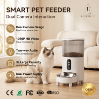 Comedero Inteligente para Perros y Gatos, Diseño Moderno e Impermeable, Material Plástico, Control Remoto por WiFi a través de Aplicación Móvil, Microchip, 3L