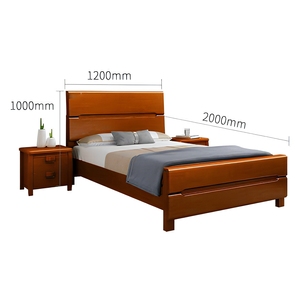 Set Camera da <span class=keywords><strong>Letto</strong></span> Moderno in Legno con Struttura <span class=keywords><strong>Letto</strong></span> in Legno Massello e <span class=keywords><strong>2</strong></span> Comodini, Robusto <span class=keywords><strong>Letto</strong></span> con Base a Doghe per Arredamento Casa - Product Image 5