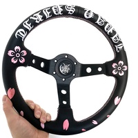 Volant Sport en Cuir et Daim 350 MM Modifiable pour Voiture, Polyvalent et Personnalisable Tiypeor