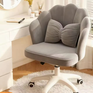 <span class=keywords><strong>Chaise</strong></span> de maquillage de vanité moderne pour la maison, cadre en acier inoxydable et revêtement en velours - Product Image 3