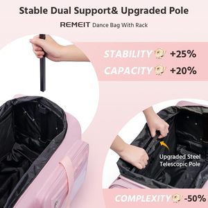 Bolsa de viaje de uso múltiple con muestra gratis, bolsa de lona de gran tamaño, bolsa de baile, portador rodante con perchero y ruedas - Product Image 2