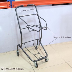 Keranjang belanja Supermarket plastik lipat gaya Australia/keranjang mainan dengan mekanisme baja fitur membuka lipat