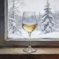 Peinture à l'huile sur toile moderne impressionniste, motif verre à vin, peinte à la main, texture épaisse, nature morte, pour décoration murale de salle à manger
