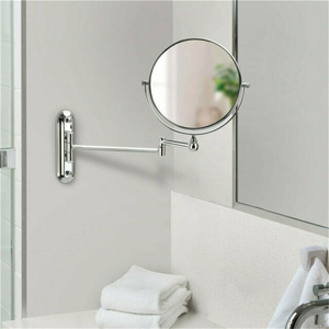 20cm Rond Double Bras Étendre Double Côté 10X Grossissant Pliant Mur Monté Salle De Bains Miroir De Maquillage Hauteur Réglable - Product Image 3