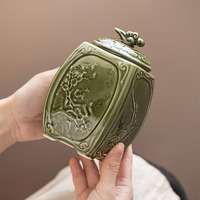 Pot à thé en céramique émaillée de 230 ml/550 ml, hermétique et résistant à l'humidité, pour le stockage du thé blanc et du Pu'er