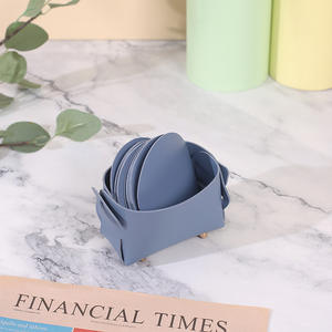 Porte-stylo pliable en cuir, boîte de rangement ronde pour cosmétiques, pour organiser le bureau, petits objets, bijoux, accessoires de maquillage - Product Image 5