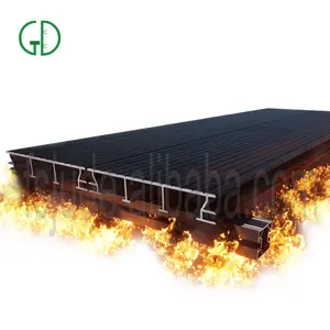 GD Platelage en aluminium A2-s1 non combustible et résistant au feu Planches de sous-châssis en grain de bois Conception de balcon ignifuge moderne