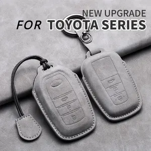 Para <span class=keywords><strong>Toyota</strong></span> <span class=keywords><strong>Prius</strong></span> Camry Corolla CHR RAV4 Prado 2018 <span class=keywords><strong>2022</strong></span> cuero coche mando a distancia funda protectora llavero Accesorios - Product Image 6