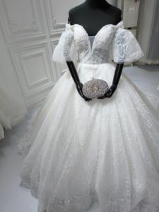 S0490G Nuevas mangas de burbuja de Venta caliente Son bollos de correa delgada Falda abullonada de gran tamaño Vestidos de novia de alto nivel - Product Image 5