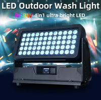 Lampu sorot LED 4 dalam 1 RGBW 600W luar ruangan tahan air 60X10W lampu cuci dinding untuk bangunan Dekorasi Taman pencahayaan panggung IP65
