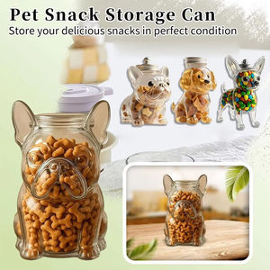 Cute <b>Dog</b> Themed Glass Snack <b>Jar</b> Food Storage Container Snack Container With Lid For Kitchen Design For <b>Dog</b> <b>Treat</b> Snack Canister - Product Image 2