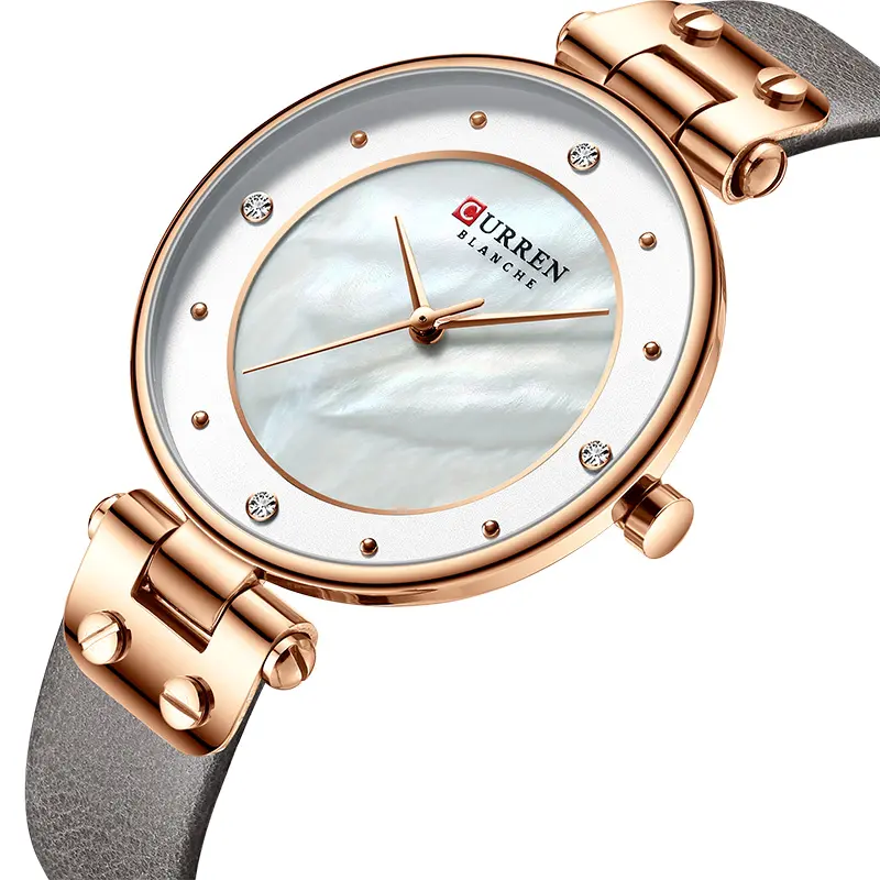 CURREN Women Watches 9056 Reloj Mujer High Quality Luxury Quartz Ladies Leather Wristwatch Fashion Elegant Women Dress Bracelet