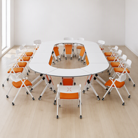 Table de conférence ovale sur mesure, table pliante pour la formation, applicable aux salles de réunion d'hôtels et aux salles de conférence des écoles