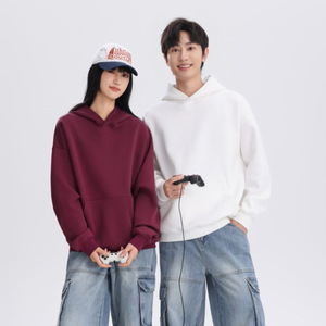 Sweat à capuche unisexe de luxe, impression de logo personnalisé, coupe oversize, en molleton épais 100% coton, hiver, ODM, streetwear hip-hop, coupe ample - Product Image 3