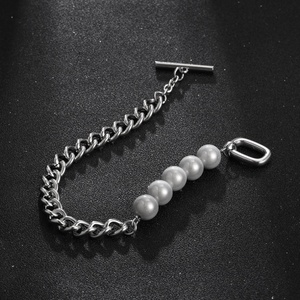2024 New Fashion Wholesale Anti-Allergy High Polish Stainless Steel Freshwater Pearl <b>Chain</b> Bracelet - Product Image 6