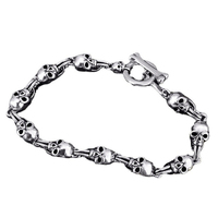 Odian chrome crâne Bracelet Punk Hip Hop coeur bijoux rétro Thai argent main marque croix bracelet cadeau pour hommes femmes couples