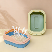 Bac à litière semi-fermé pour chat, contrôle des odeurs, petite taille pour chaton, anti-odeur, toilette pour chat d'intérieur, fournitures pour animaux de compagnie