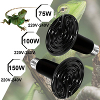 Lampe chauffante pour animaux de compagnie, 1 pièce, logo OEM personnalisé, émetteur céramique infrarouge noir, ampoule chauffante, lampe pour reptiles