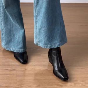 Bottines rétro britanniques en cuir véritable à talon carré 2026 pour femme – Polyvalentes, antidérapantes et respirantes - Product Image 2