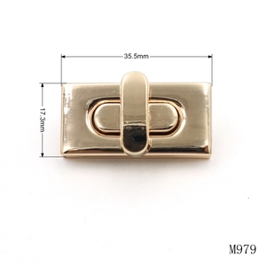 Chất lượng túi xách Phụ Kiện phần cứng kim loại ví khóa hình chữ nhật lần lượt khóa đóng cửa cho túi xách - Product Image 3