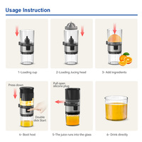 Vente chaude Compact Orange Squeezer Extracteur De Jus De Fruits Frais Appareil Maison Rechargeable USB Presse À Froid Presse-agrumes machine