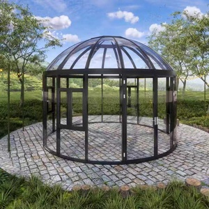 Véranda en verre et aluminium ronde personnalisée pour jardin et aménagement extérieur |   Conception respectueuse de la nature - Product Image 5