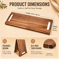 Plateau de service pliable en bois d'acacia, grand format, plateau à charcuterie rectangulaire personnalisé avec poignée pour les fêtes de Noël, les mariages