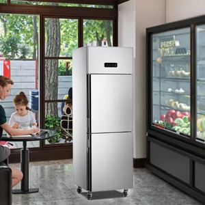 Réfrigérateur vertical commercial en acier inoxydable de 500 L pour supermarché, 2 portes vitrées, vitrine à boissons - Product Image 1