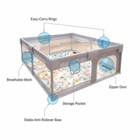 Parc de jeu pliable pour bébé avec clôture en maille, design peu encombrant et montage facile pour les nourrissons de 0 à 2 ans