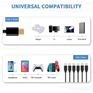 Cable divisor USB <span class=keywords><strong>C</strong></span> PD 6 en 1, cable de carga multi USB <span class=keywords><strong>C</strong></span> a Tipo <span class=keywords><strong>C</strong></span> macho para iP 15 Pro / teléfono Android, tableta, Switch y más - Product Image 2