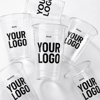 Gobelets en plastique transparents en forme de U personnalisés avec couvercles pour bubble tea et mariages