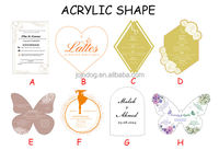 Cartes de vœux personnalisées de luxe imprimées, forme de rose, feuille acrylique miroir dorée argentée, cartes d'invitation de mariage