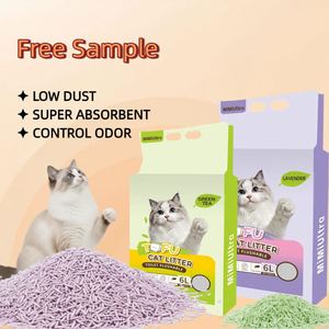 Leading Factory 2.5kg 6L Biodegradable Flushable Tofu <b>Cat</b> Litter Eco-Friendly Fast Clumping Dust-Free Odor Removing - Product Image 1